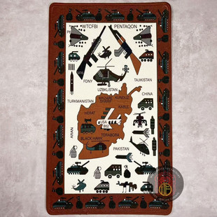 美利坚洋行阿富汗特色战争地毯 反恐战争战术门垫 90x60cm