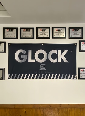 美利坚洋行GLOCK格洛克运动射击反光横幅 GSSF反光旗子 150x75cm
