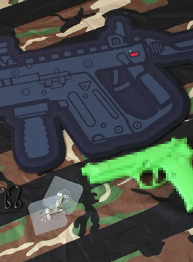 美利堅洋行獨家KRISS短劍軍事文化牆貼士氣章收納墊電競滑鼠墊