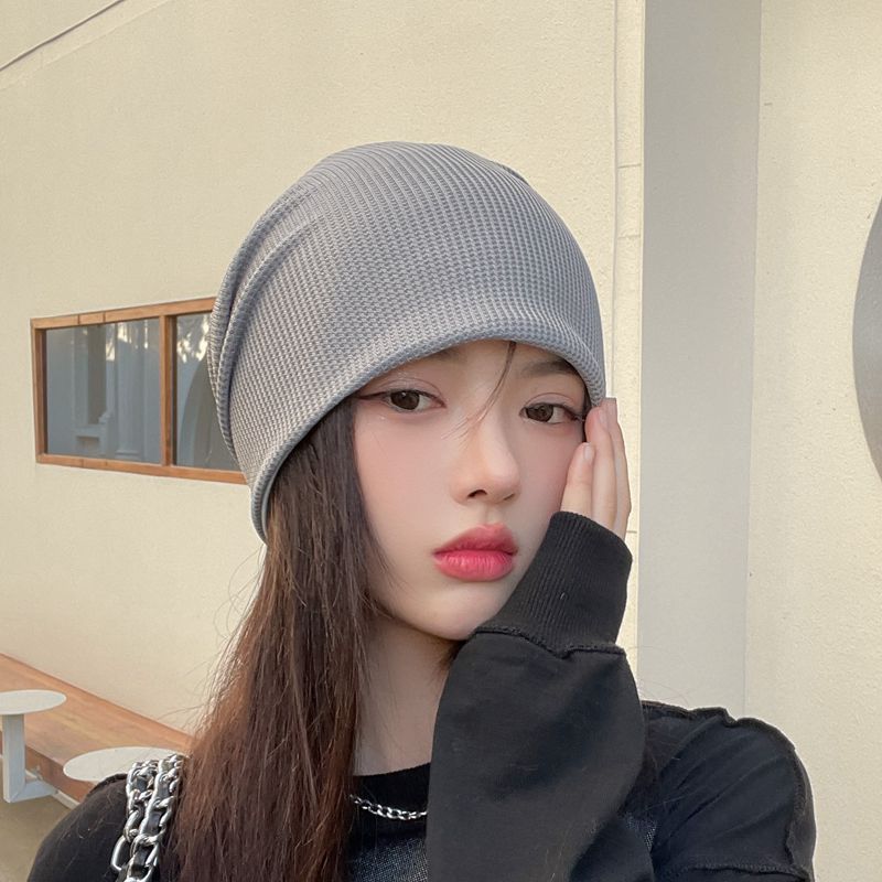 帽子女秋冬日系堆堆帽护耳包头帽男潮月子帽包头套头冷帽日系潮