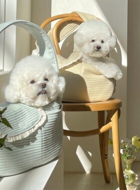 宠物背包猫狗透气斜跨包便携宠物单肩斜跨包泰迪宠物包猫包纯棉包