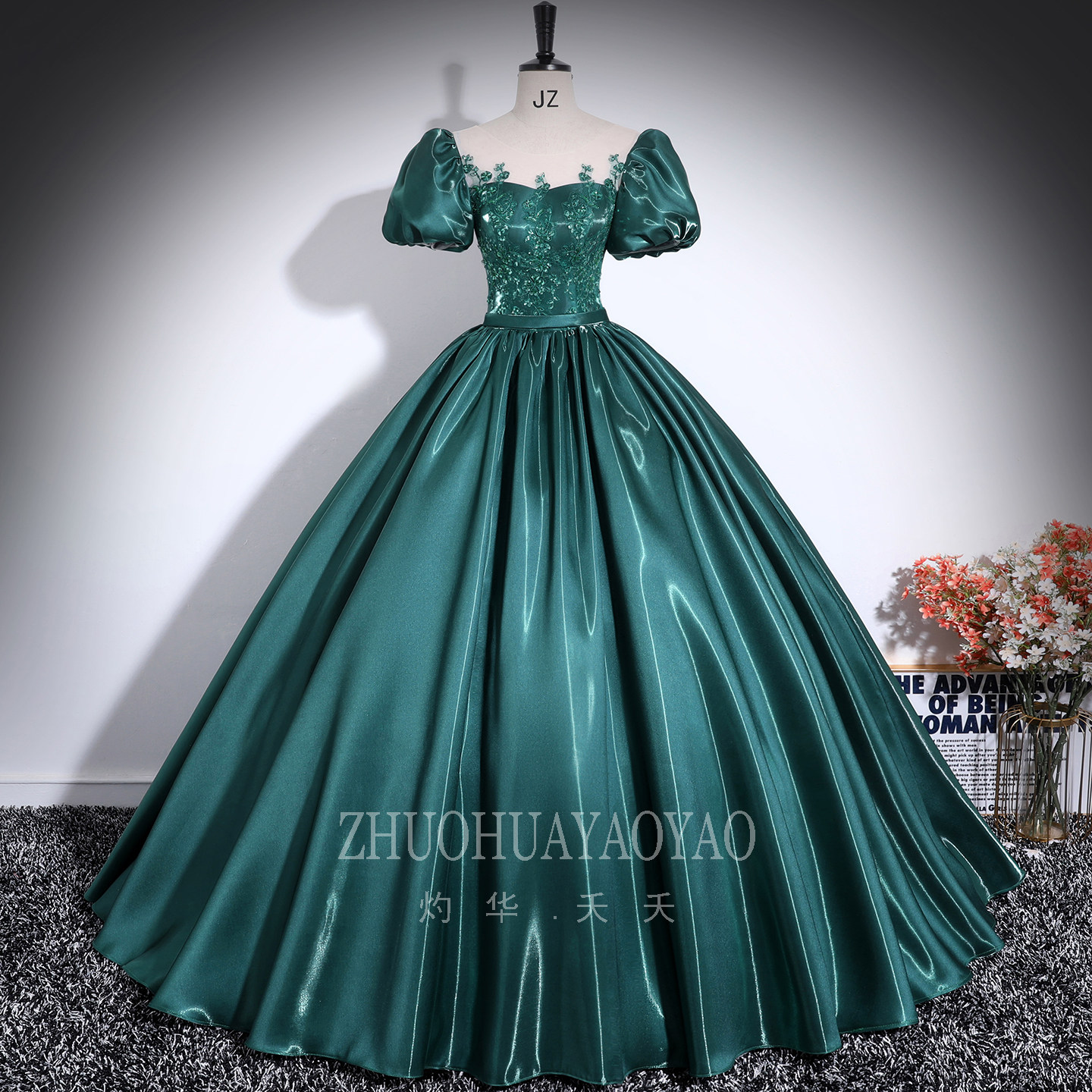 缎面晚礼服女学生声乐艺考演出服