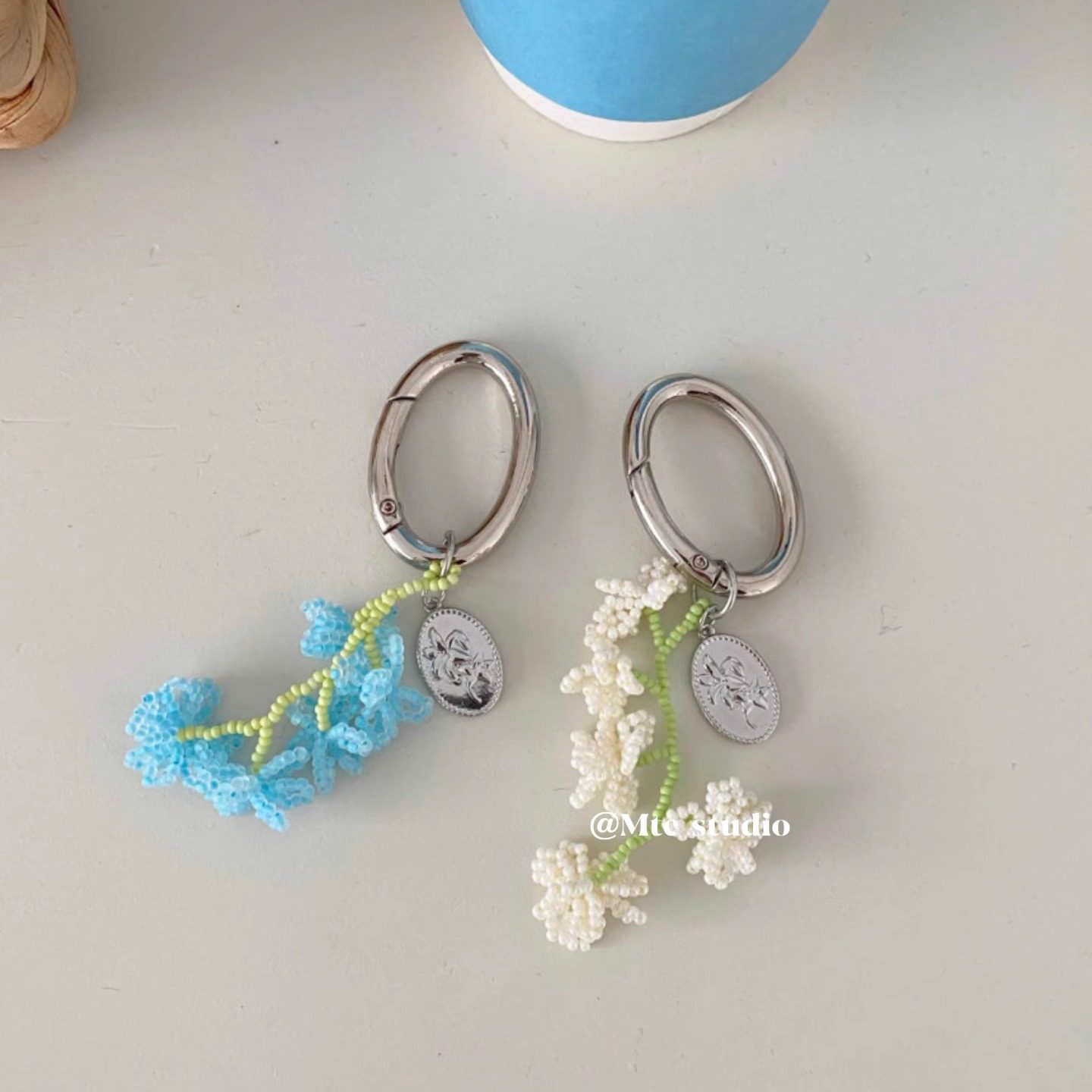 韩系ins风小众法式气质花朵串珠车钥匙扣AirPods挂饰吊坠包包挂件,服饰配件/皮带/帽子/围巾,钥匙扣,淘宝优惠券,粉丝福利购,淘宝优惠卷
