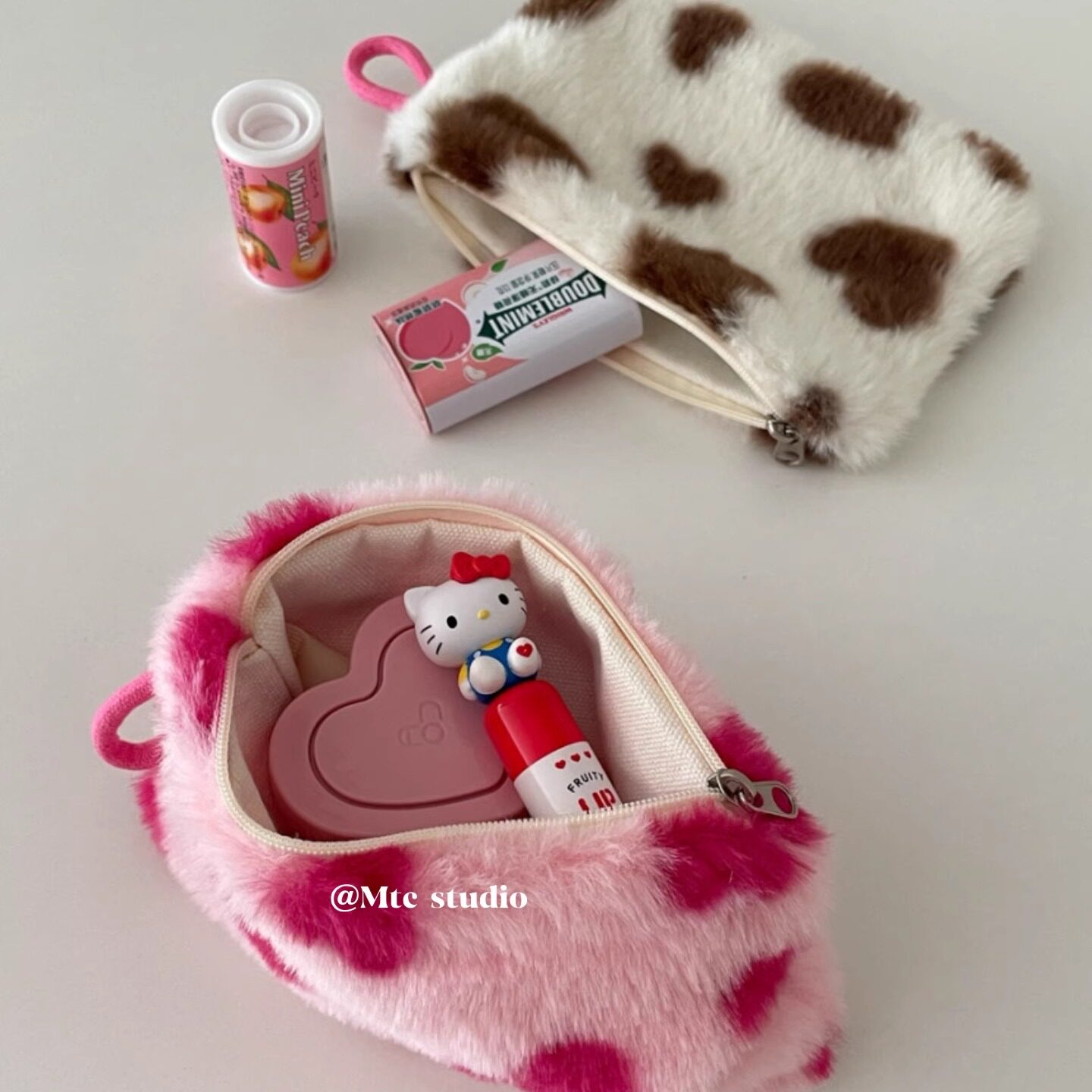 韩系小众设计可爱零钱包牛奶纹