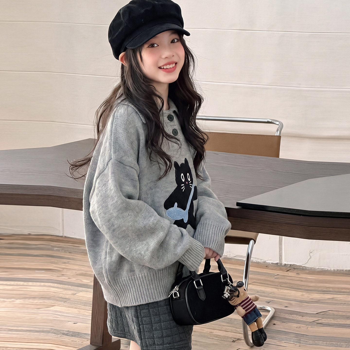 女童毛衣2026新款秋季青少年女孩可爱绝美穿搭儿童衣服初中生女装