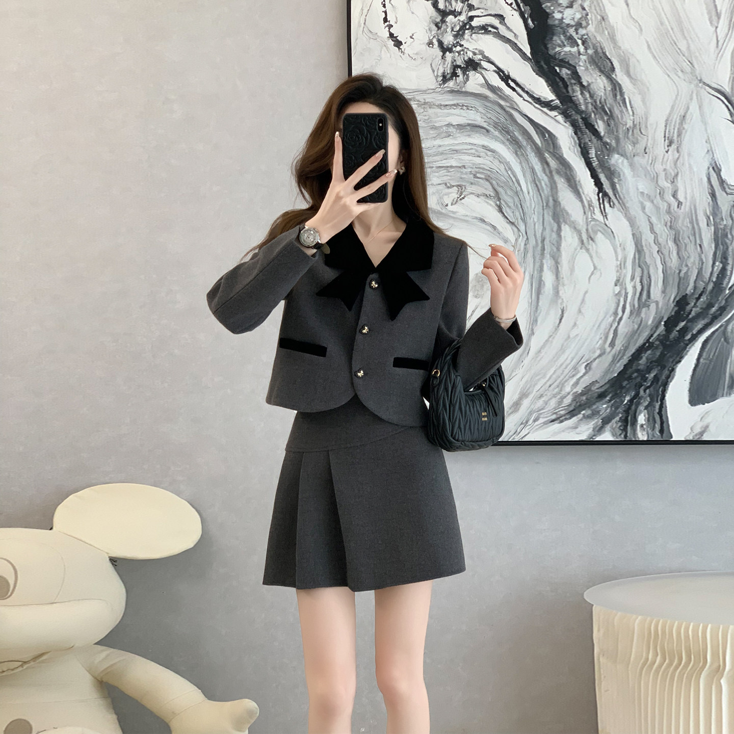 小香风时尚套装女秋冬气质短外套高腰半身裙两件套显瘦百搭千金风,女装/女士精品,时尚套装,淘宝优惠券,粉丝福利购,淘宝优惠卷