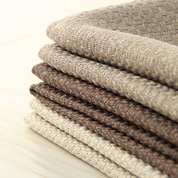 包邮纯色格子窗帘布料定制高档成品布艺客厅飘窗简约现代编织纹