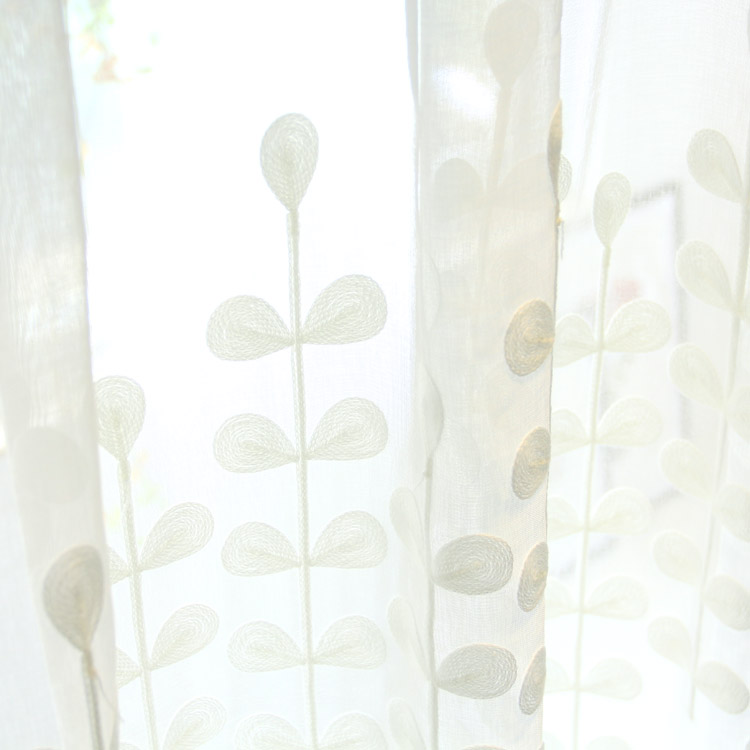 Radom拉多姆 高档纯白刺绣窗纱定制成品简约客厅卧室窗帘配纱纱帘