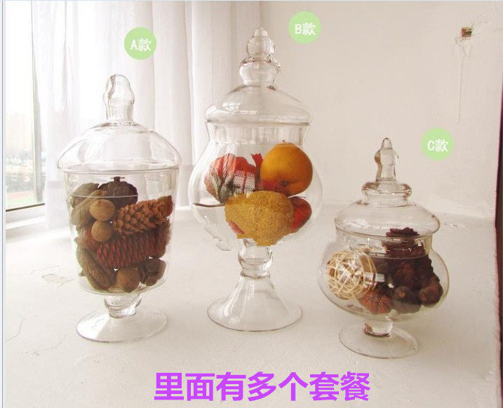 瑕疵欧式糖果罐子玻璃糖果罐透明玻璃糖罐玻璃罩储物罐糖果樽