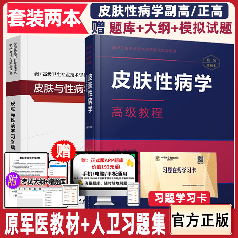 皮肤性病学副主任医师职称考试书主任 皮肤科正高副高考试资料用书 高级医师进阶高级教程+习题集 高级卫生技术资格医学书籍书