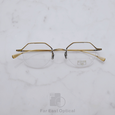 EYEVAN7285  185日本手工眼镜复古半框梨型镜框女超轻光学镜架男