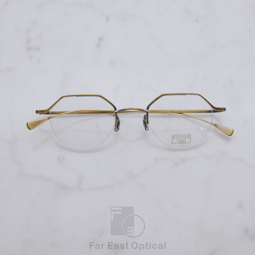 EYEVAN7285  185日本手工眼镜复古半框梨型镜框女超轻光学镜架男