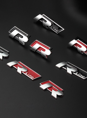 大众高尔夫7 Rline高7.5 6代GOLF改装车贴尾标中网标侧标黑色标志