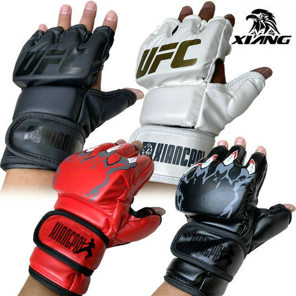 广州响牌UFCMMA半指格斗拳击训练拳套露指成人儿童散打搏击厚手套