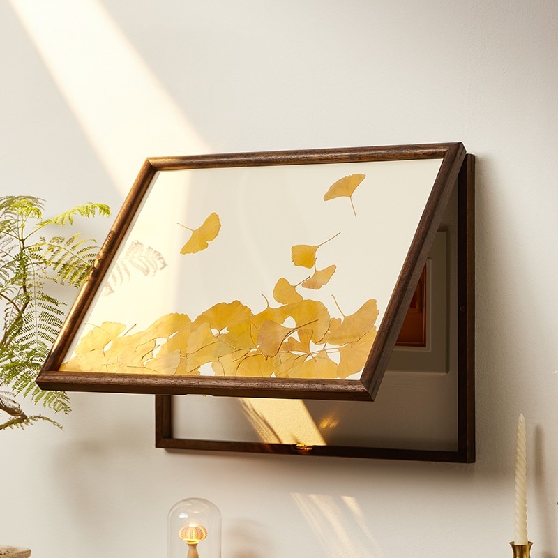 电表箱装饰画免打孔安装现代简约遮挡箱客厅背景墙配电箱实木挂画