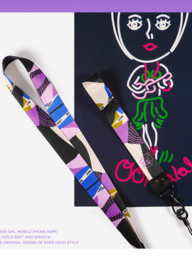 SDAN国潮青年插画手机链挂绳钥匙扣防丢长短手腕挂脖绳钥匙扣