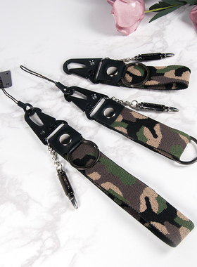 绿色迷彩手腕绳手机挂绳钥匙u盘短款挂饰苹手机壳通用挂件挂脖绳