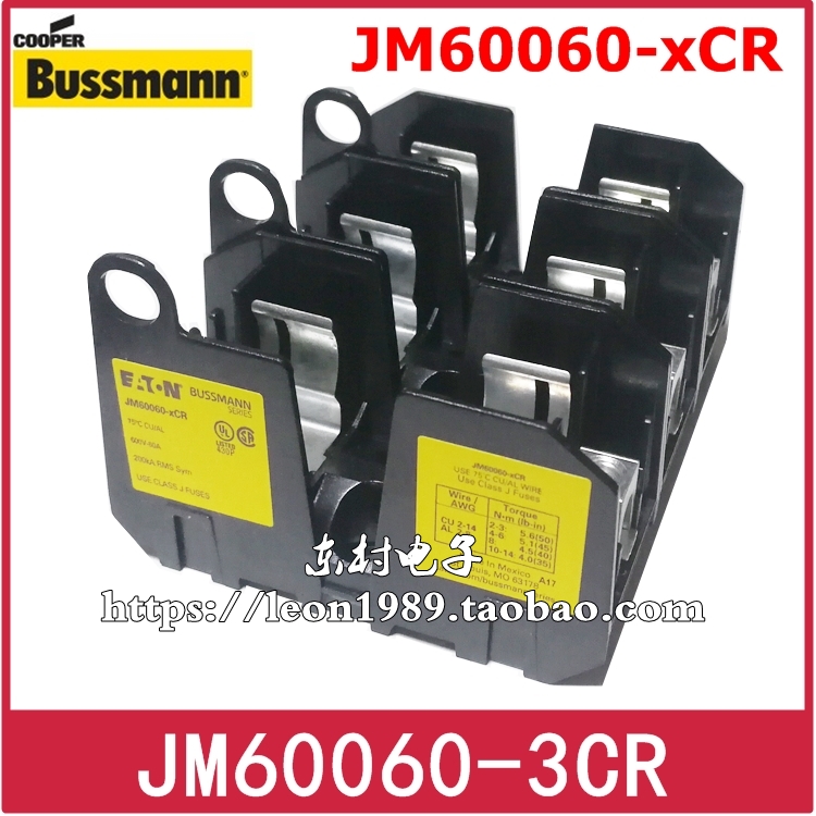 EATON BUSSMANN保险丝座 J60060-3CR JM60060-3CR-xCR 60A 600V