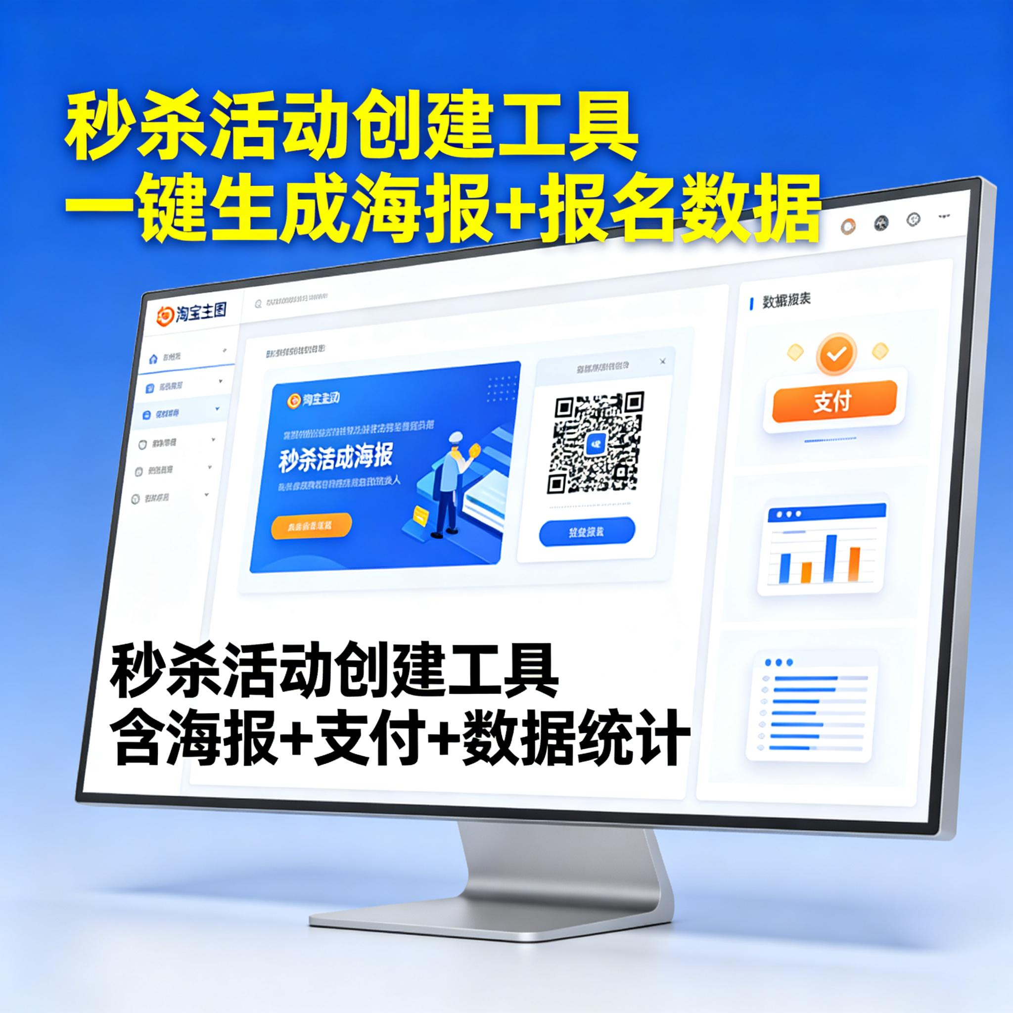 微信秒杀营销招生活动创建工具 海报二维码+支付+报名数据查看