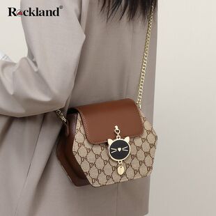 美国Rockland包包女2026新款美式复古斜挎包高级单肩包链条包