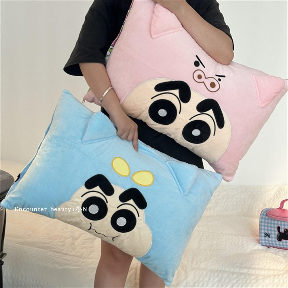 日系ins蜡笔小新可爱单人枕套卡通学生宿舍枕头套双面印花枕芯套