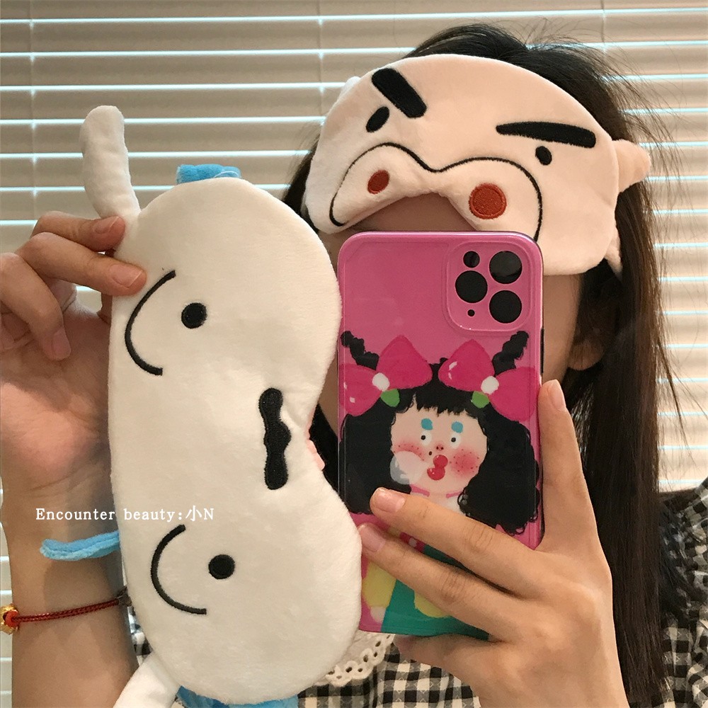 蜡笔小新儿童眼罩睡眠遮光卡通可爱男女学生棉午睡冰袋眼罩高颜值