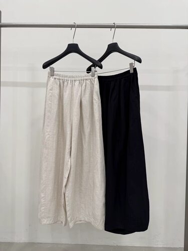 Low flat气球裤复古麻料休闲裤女麻本色百搭阔腿裤灯笼亚麻长裤夏