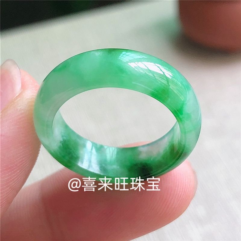 天然缅甸老坑翡翠冰种飘绿花祖母绿满绿阳绿玉石戒指指环戒圈扳指,珠宝/钻石/翡翠,戒指/指环,淘宝优惠券,粉丝福利购,淘宝优惠卷