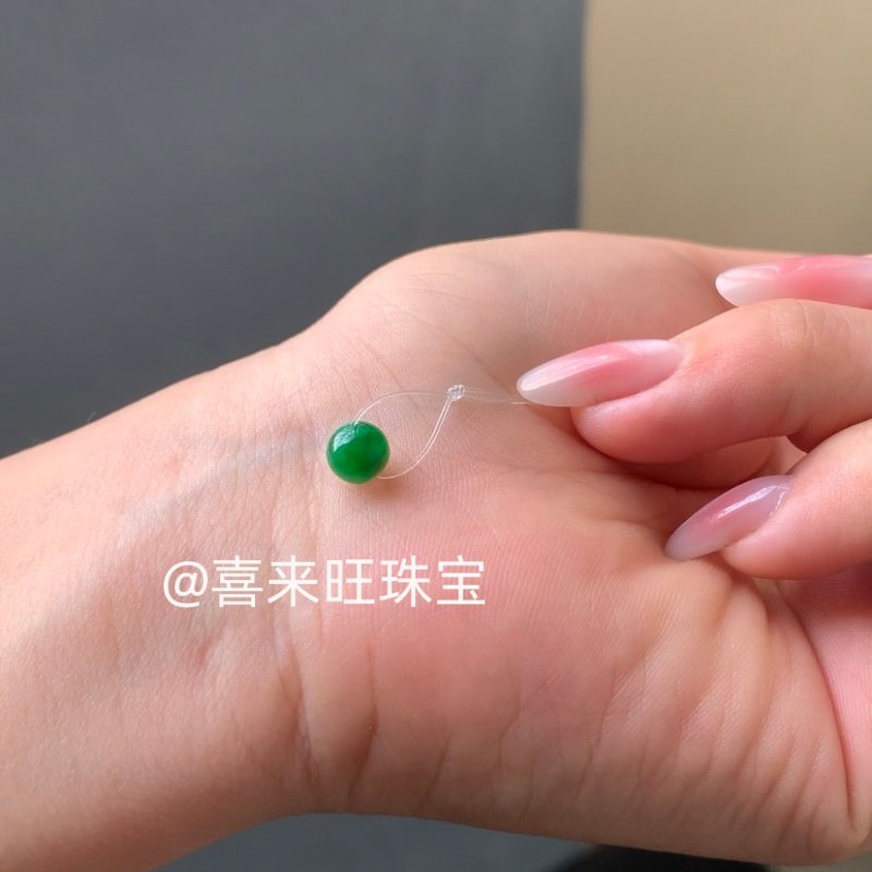 天然缅甸老坑翡翠冰种祖母绿满绿圆珠子手串手链单颗散珠玉石配饰,珠宝/钻石/翡翠,手链/手串,淘宝优惠券,粉丝福利购,淘宝优惠卷