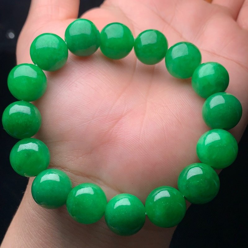 天然缅甸老坑翡翠冰种祖母绿满绿圆珠子手串手链珠串项链玉石配饰,珠宝/钻石/翡翠,手链/手串,淘宝优惠券,粉丝福利购,淘宝优惠卷