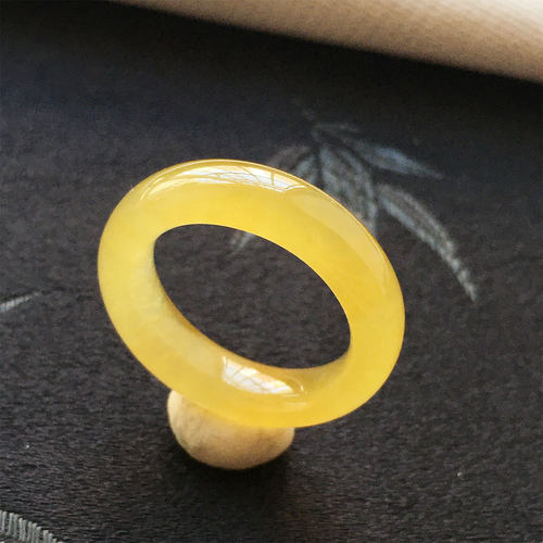 冰种黄翡鸡油黄浅黄玉石戒指指环