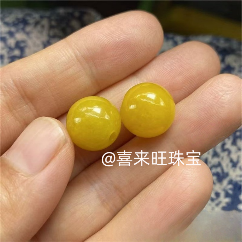 天然缅甸老坑翡翠冰种黄翡鸡油黄圆珠子手串手链单颗散珠玉石配饰,珠宝/钻石/翡翠,手链/手串,淘宝优惠券,粉丝福利购,淘宝优惠卷