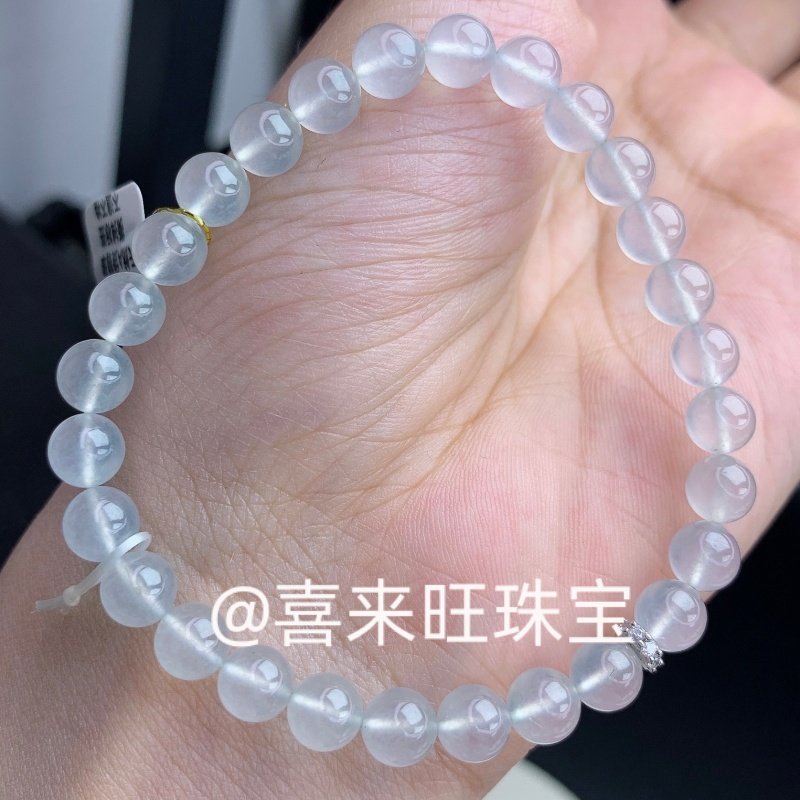 天然缅甸老坑翡翠冰种白冰高冰种圆珠子手串手链珠串项链玉石配饰,珠宝/钻石/翡翠,手链/手串,淘宝优惠券,粉丝福利购,淘宝优惠卷