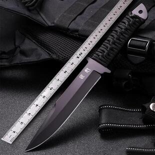 德国户外生存开刃直刀野营便携高硬度随身刀具防身荒野求生战术刀