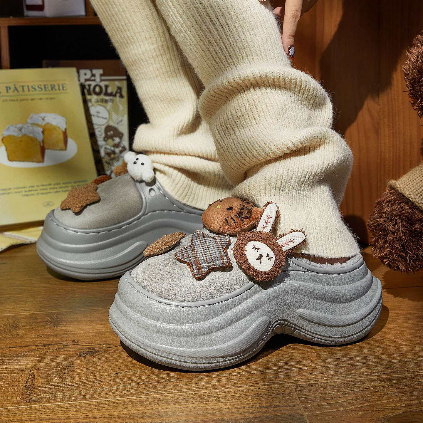 蚂蚁之恋冬款卡通可爱不许冷星球女款棉拖鞋可DIY毛绒保暖女鞋,女鞋,棉鞋,淘宝优惠券,粉丝福利购,淘宝优惠卷