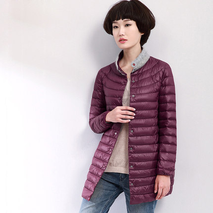 轻薄羽绒服女中长款2017冬装新款大码宽松薄款韩版时尚冬季外套潮