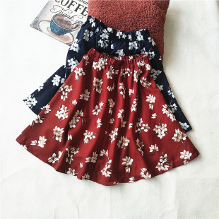 复古印花双层大摆仙女裙子 2019半身裙中长款 FH4 1夏季