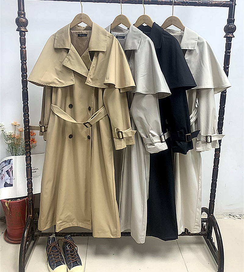 常规西装领中长款减龄双排扣