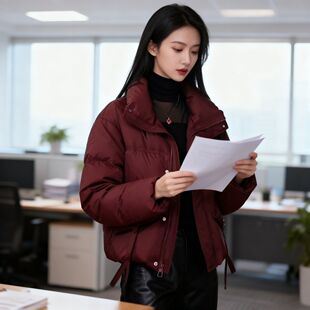 牛津布国标鸭绒羽绒服女2025冬季新款中青年妈妈宽松保暖百搭外套