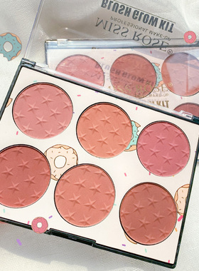 missrose六色腮红盘平价学生晒红女一体高光修容小众品牌2025新款