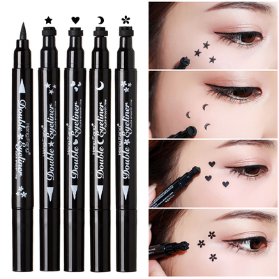 taobao agent Double-sided seal, black waterproof eye pencil flower-shaped heart shaped, no smudge