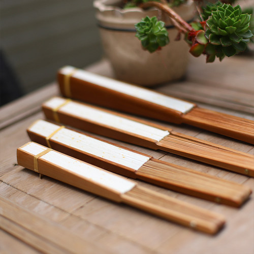 空白宣纸折扇洒金折扇可定制白色