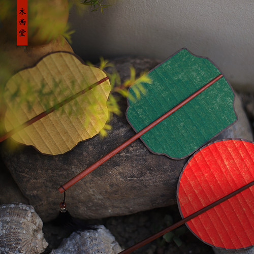 木西堂手工彩色宣纸工艺团扇定制