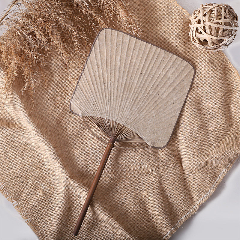 白扇子空白团扇古风长柄加厚宣纸团扇方形半生熟白扇子可绘画DIY,居家日用,扇子,淘宝优惠券,粉丝福利购,淘宝优惠卷