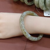 天然岫玉新疆水草镯金草镯子草花越带越好可盘可养口径全