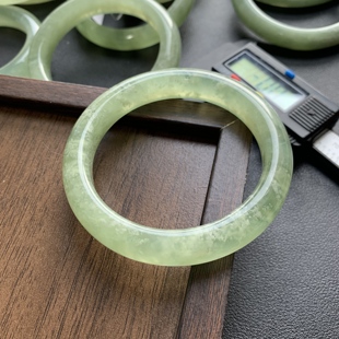 F22天然岫玉手镯蓝绿茶色飘棉朵显白一物一图可选 实物拍摄