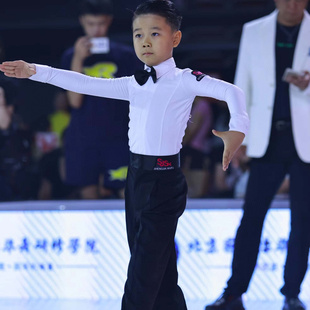 盛佳舞服SJSK拉丁舞男生段面腰比赛服规定服