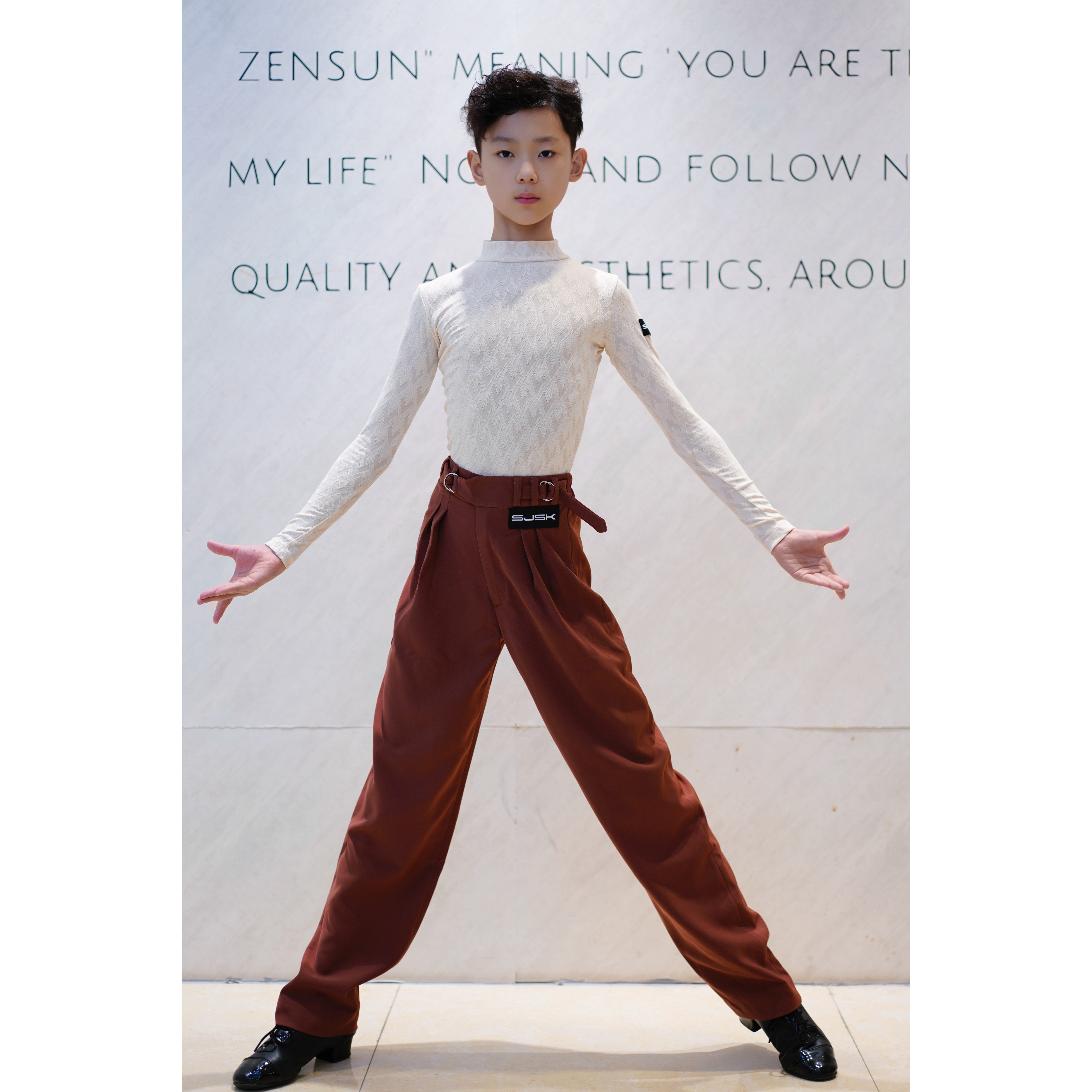 盛佳舞服SJSK拉丁舞新款男生秋冬长袖上衣裤子裤装