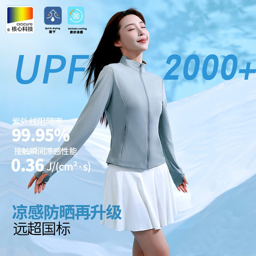 防晒衣女2026夏季立领修身收腰透气冰丝防紫外线防晒服短款薄外套 - 封面