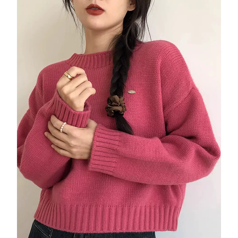 短款羊毛衣秋冬宽松时尚洋气上衣